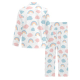 Cute rainbow clound pattern Men's Long Pajama Set