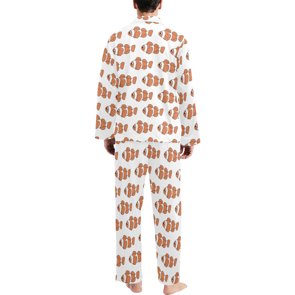 Clown Fish Pattern Print Design 05 Men's Long Pajama Set