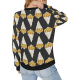 French fries dark background Women's Crew Neck Sweatshirt