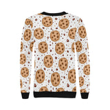 chocolate chip cookie pattern Women's Crew Neck Sweatshirt