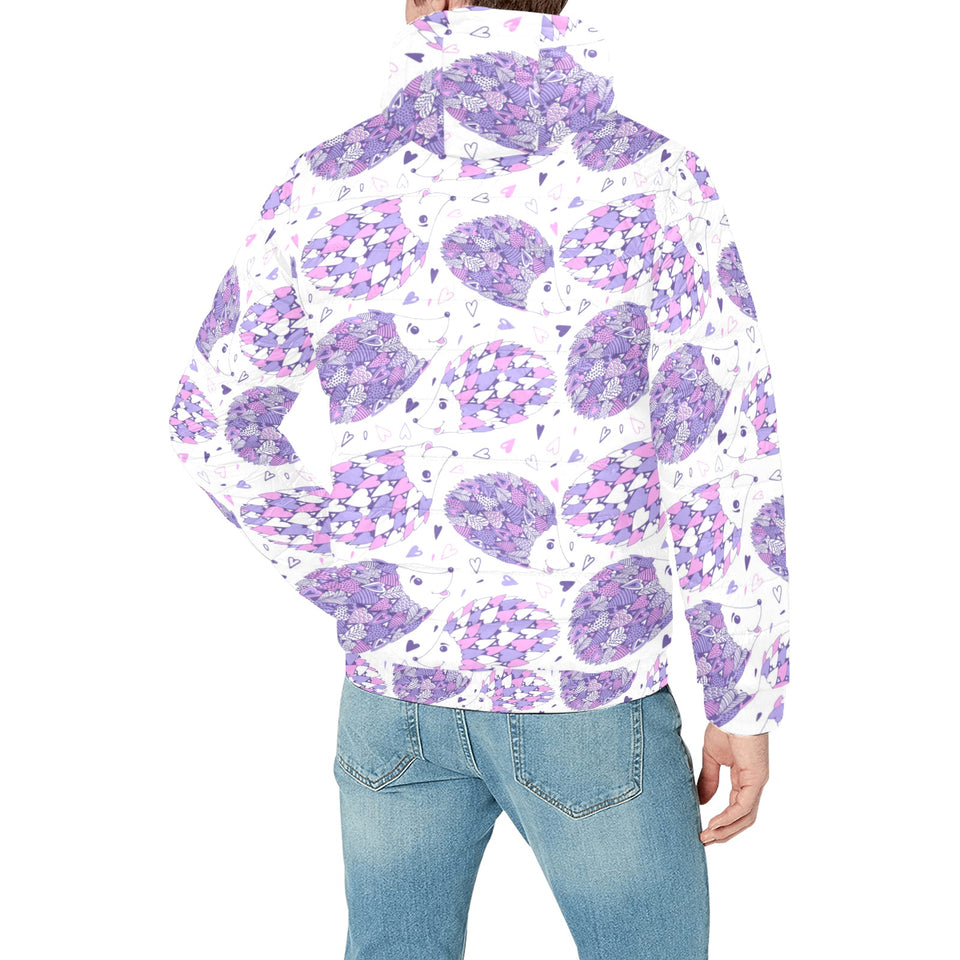 Hedgehog Pattern Print Design 05 Men's Padded Hooded Jacket