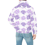 Hedgehog Pattern Print Design 05 Men's Padded Hooded Jacket