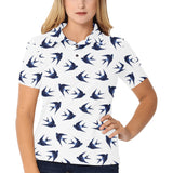 Swallow Pattern Print Design 03 Women's All Over Print Polo Shirt