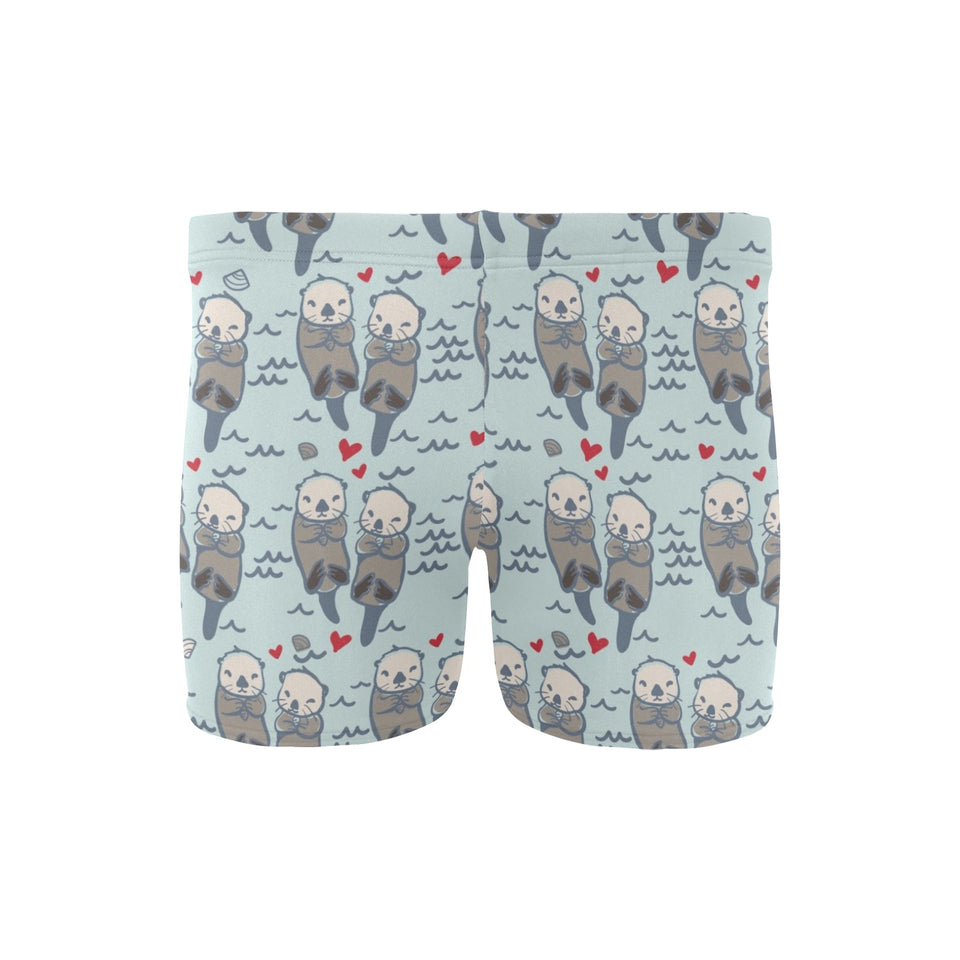 Lovely Sea Otter Pattern Men's Swimming Trunks