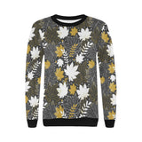 Beautiful gold autumn maple leaf pattern Women's Crew Neck Sweatshirt