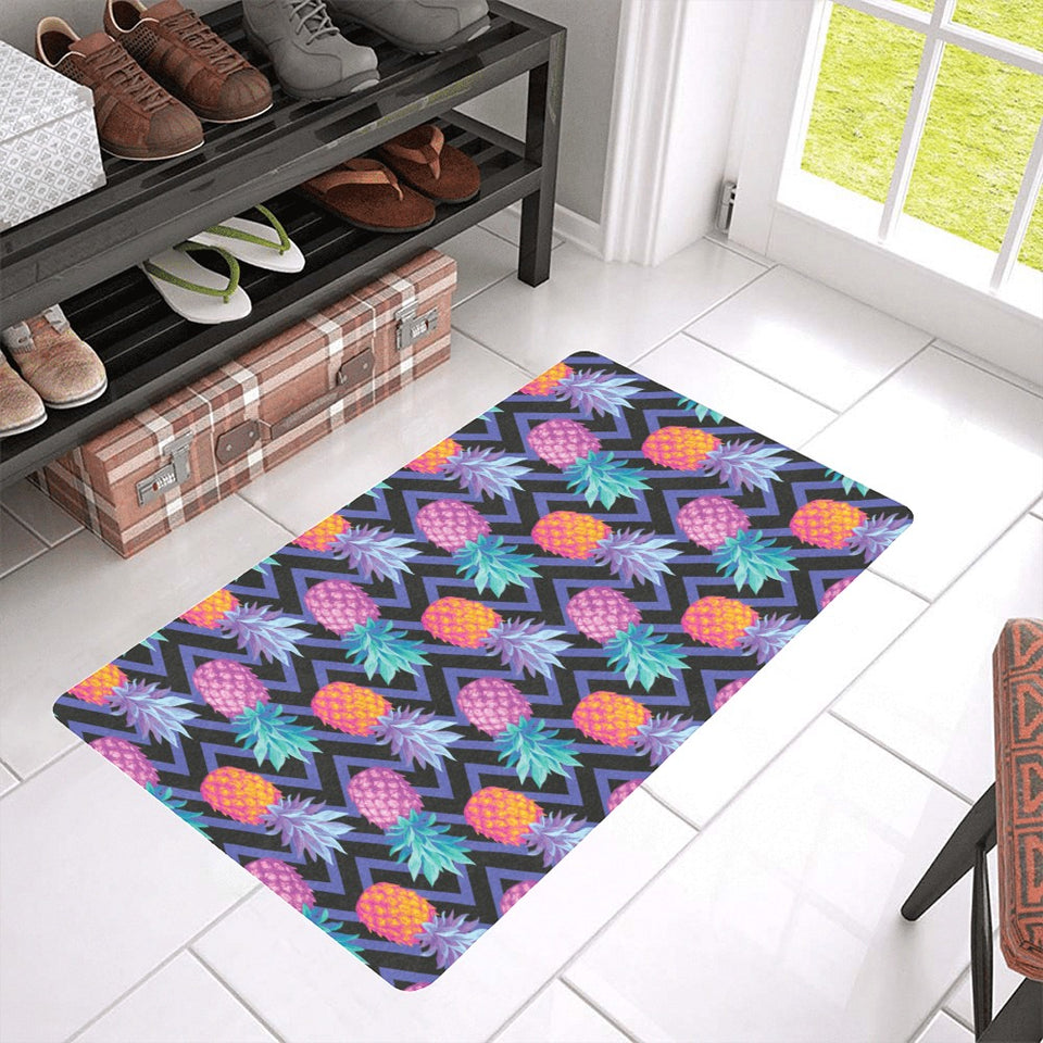 Pineapples pattern zigzag background Doormat