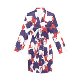 Kangaroo Australian pattern Women's Long Sleeve Belted Night Robe