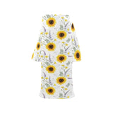 beautiful sunflowers pattern Blanket Robe with Sleeves