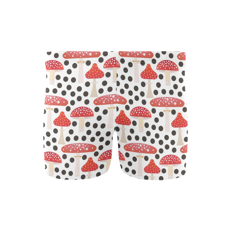 Red mushroom dot pattern Men's Swimming Trunks