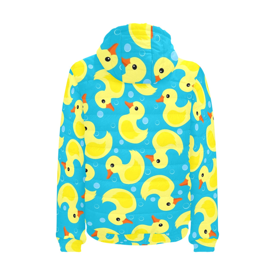 Duck Pattern Print Design 04 Men's Padded Hooded Jacket