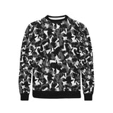 Crow illustration pattern Men's Crew Neck Sweatshirt