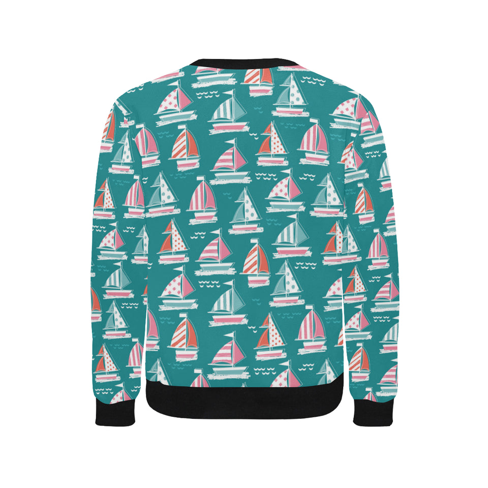 Cute sailboat pattern Men's Crew Neck Sweatshirt