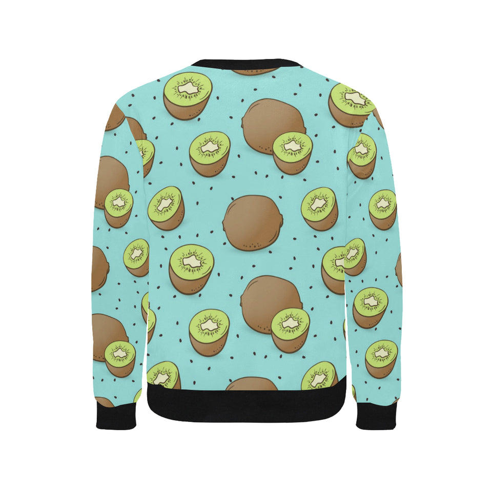 Kiwi blue background Men's Crew Neck Sweatshirt