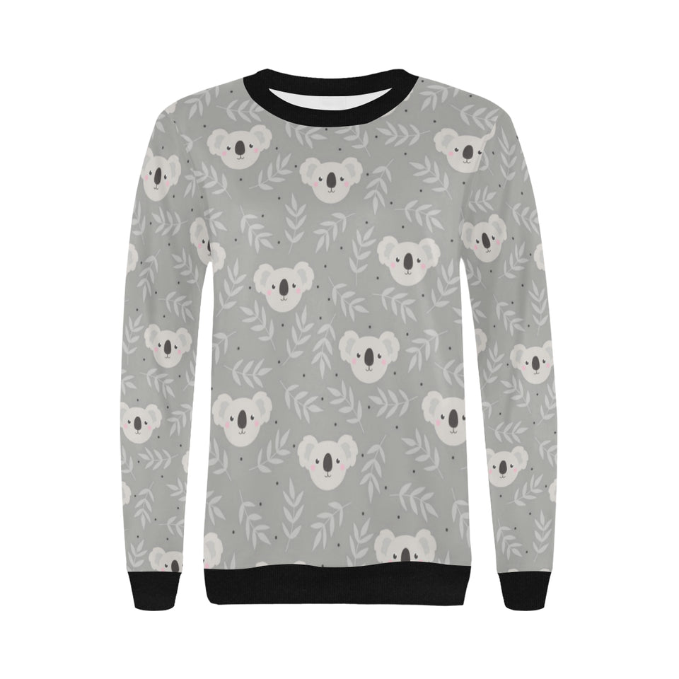 Cute koala leaves pattern Women's Crew Neck Sweatshirt