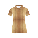 Wood Printed Pattern Print Design 05 Women's All Over Print Polo Shirt
