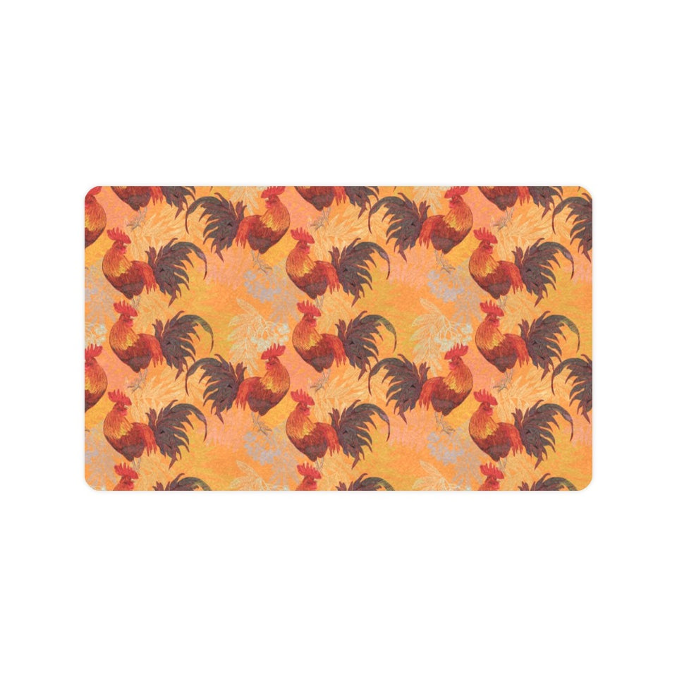 red rooster chicken cock pattern Doormat