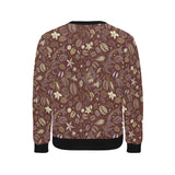 Coffee bean flower pattern Men's Crew Neck Sweatshirt