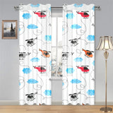 Watercolor helicopter cloud pattern Gauze Curtain