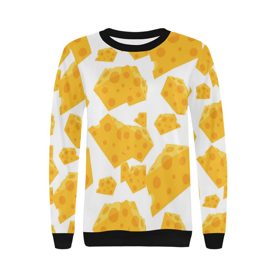 Cheese slice pattern Women's Crew Neck Sweatshirt