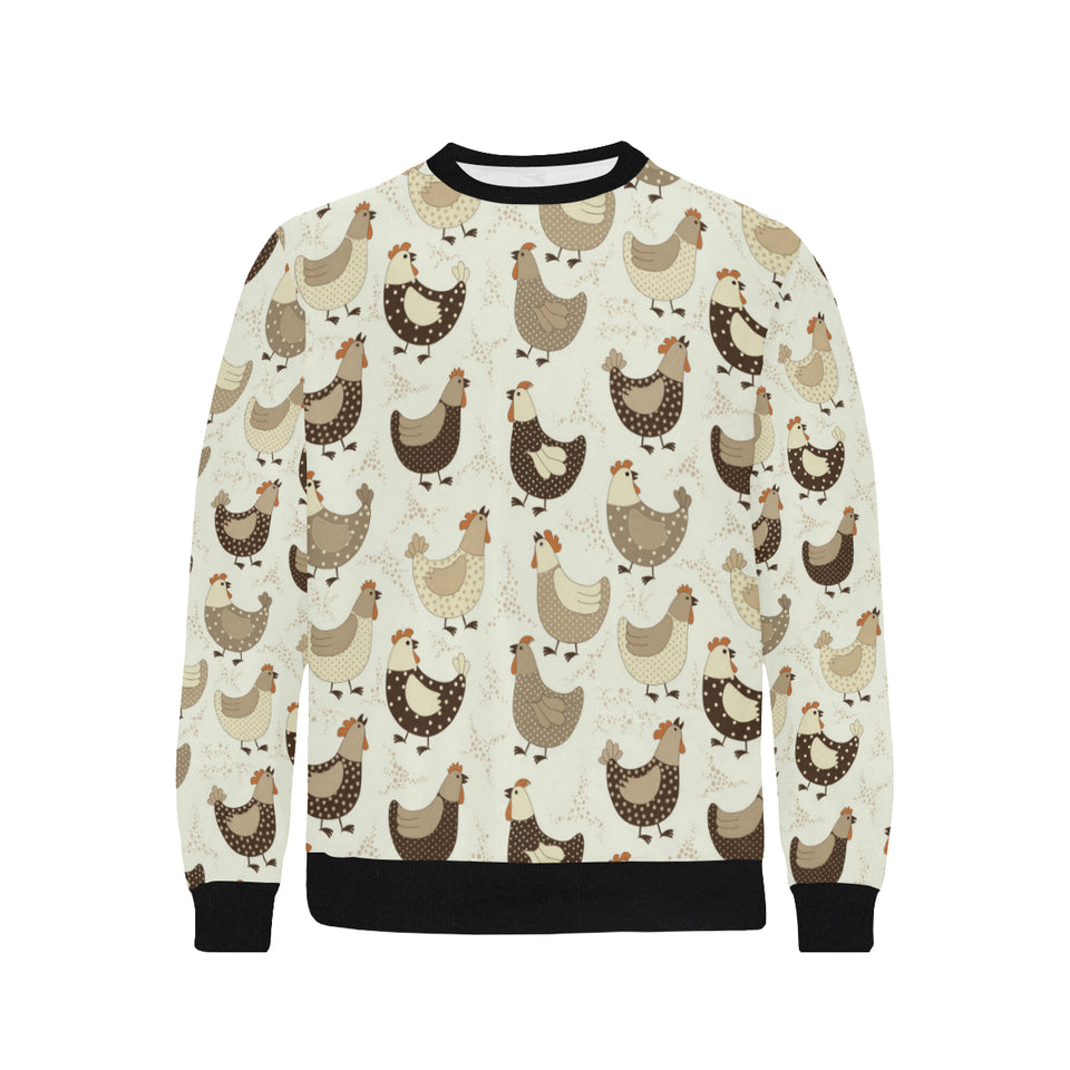 Cute rooster chicken cock Men's Crew Neck Sweatshirt
