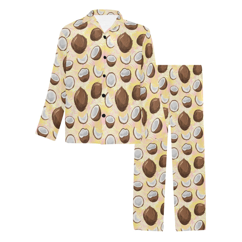 Coconut Pattern Print Design 05 Men's Long Pajama Set