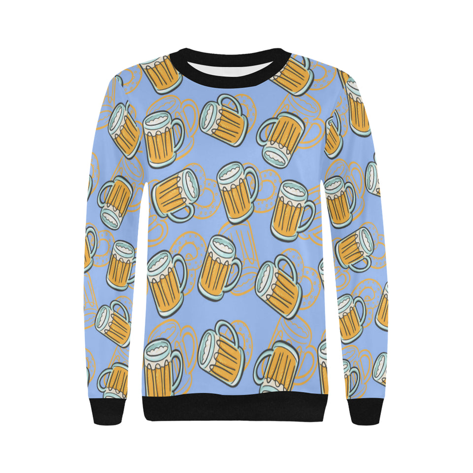 Beer pattern Women's Crew Neck Sweatshirt