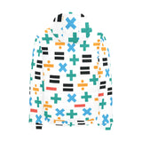 Math Pattern Print Design 05 Men's Padded Hooded Jacket