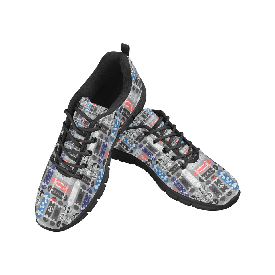 Skate Board Pattern Print Design 04 Men's Breathable Sneakers ( Model 055)