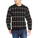 Deer Christmas new year pattern argyle Men's Crew Neck Sweatshirt