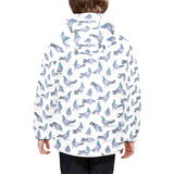 Pigeon Pattern Print Design 03 Kids' Boys' Girls' Padded Hooded Jacket