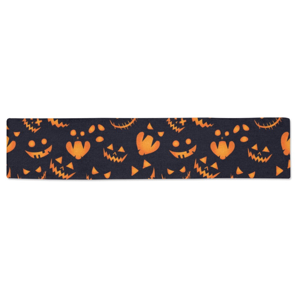 Halloween pattern Pumpkin background Table Runner