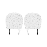 Snowflake pattern white background Car Headrest Cover
