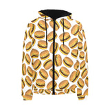 Hamburger Pattern Print Design 03 Men's Padded Hooded Jacket