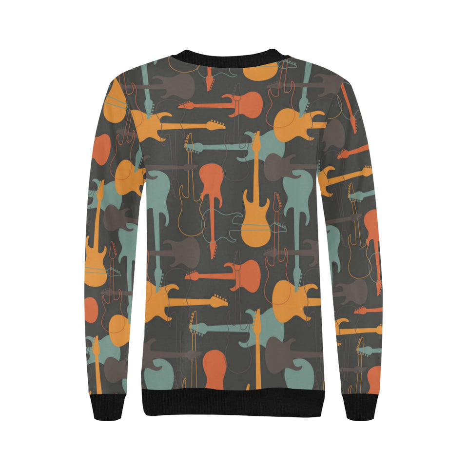 electric guitars pattern Women's Crew Neck Sweatshirt