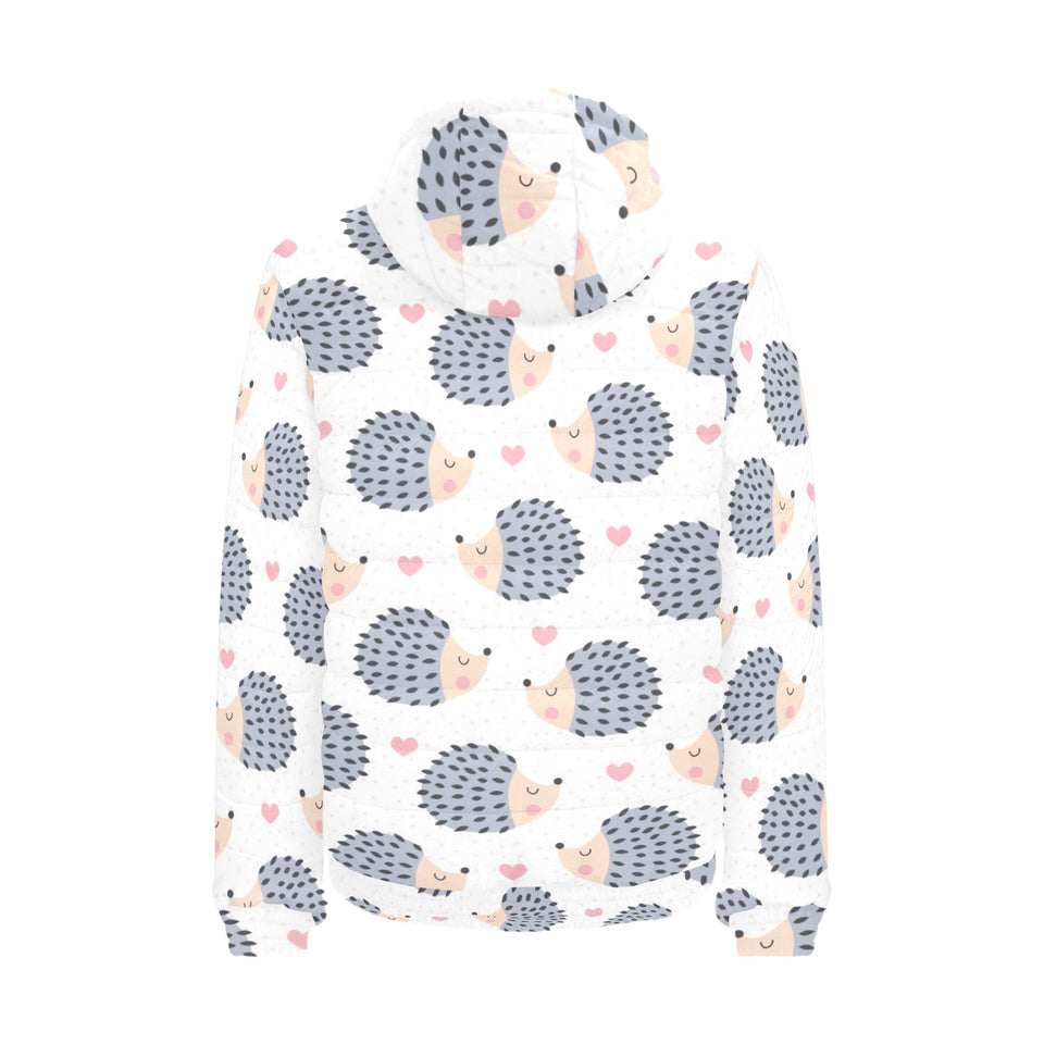 Hedgehog Pattern Print Design 04 Men's Padded Hooded Jacket