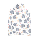 Hedgehog Pattern Print Design 04 Men's Padded Hooded Jacket