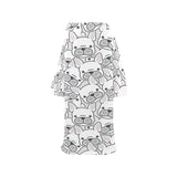 Cute french bulldog head pattern Blanket Robe with Sleeves