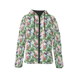 Hummingbird Pattern Print Design 05 Women's Padded Hooded Jacket