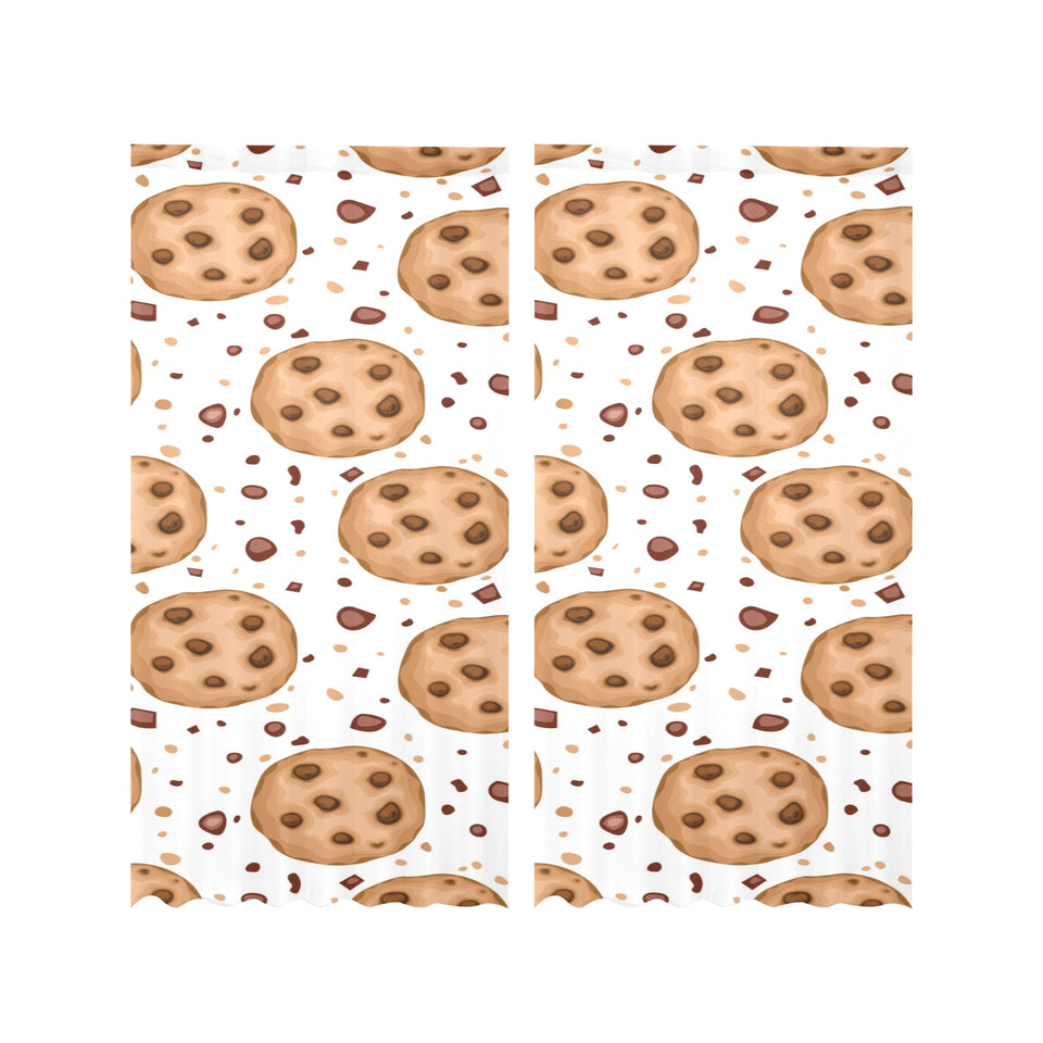 chocolate chip cookie pattern Gauze Curtain