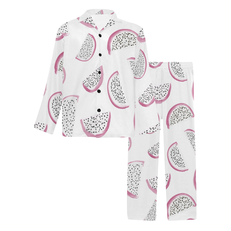 dragon fruit pattern Men's Long Pajama Set