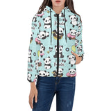 Cute baby panda pattern Women's Padded Hooded Jacket