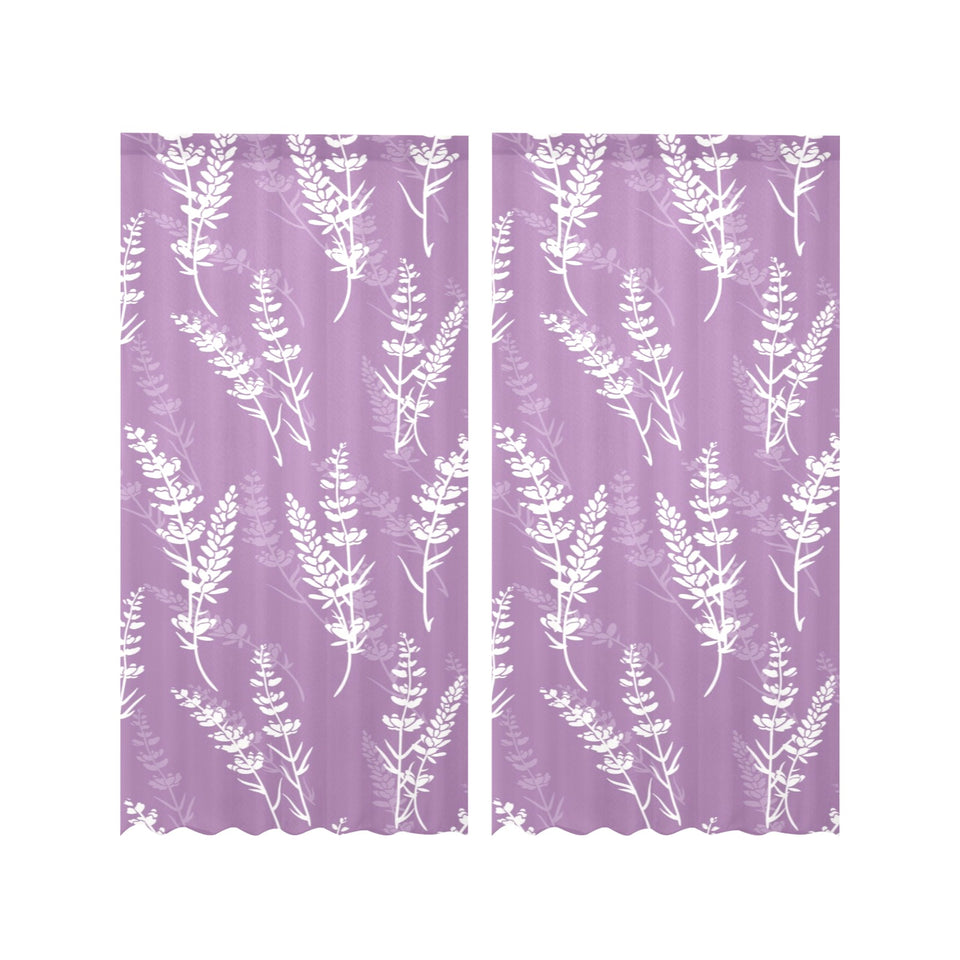 Lavender flowers purple pattern Gauze Curtain