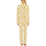 Fried Eggs Pattern Print Design 02 Women's Long Pajama Set