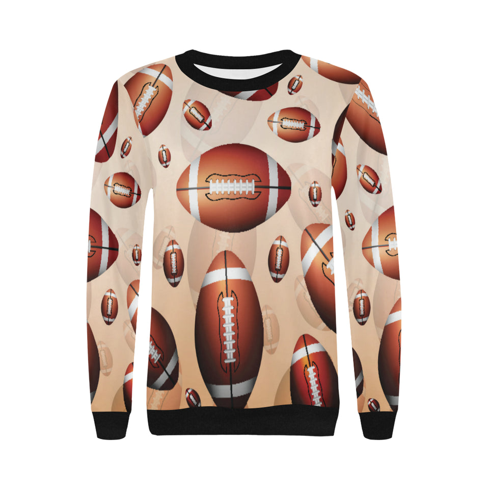 American football ball design pattern Women's Crew Neck Sweatshirt