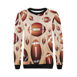 American football ball design pattern Women's Crew Neck Sweatshirt
