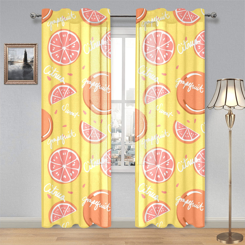Grapefruit yellow background Gauze Curtain