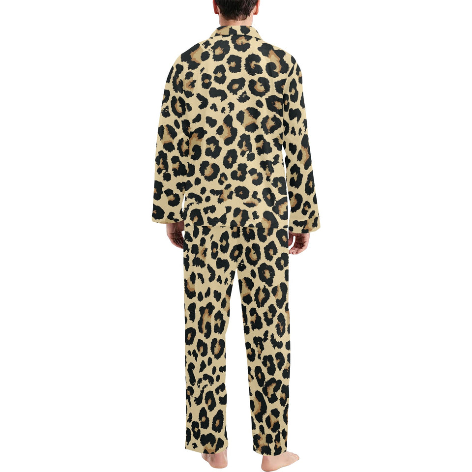 Leopard print design pattern Men's Long Pajama Set