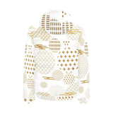 Beautiful gold japanese pattern Men's Padded Hooded Jacket