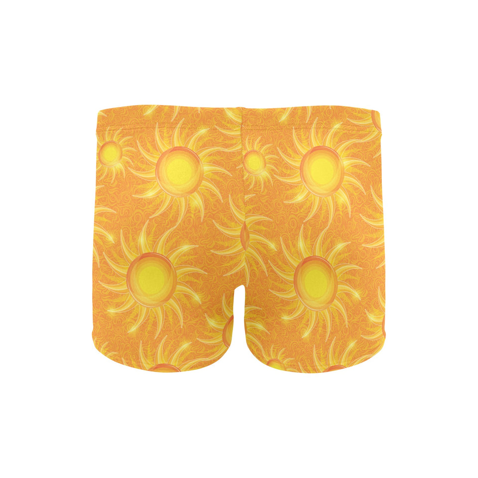 Sun orange background Men's Swimming Trunks