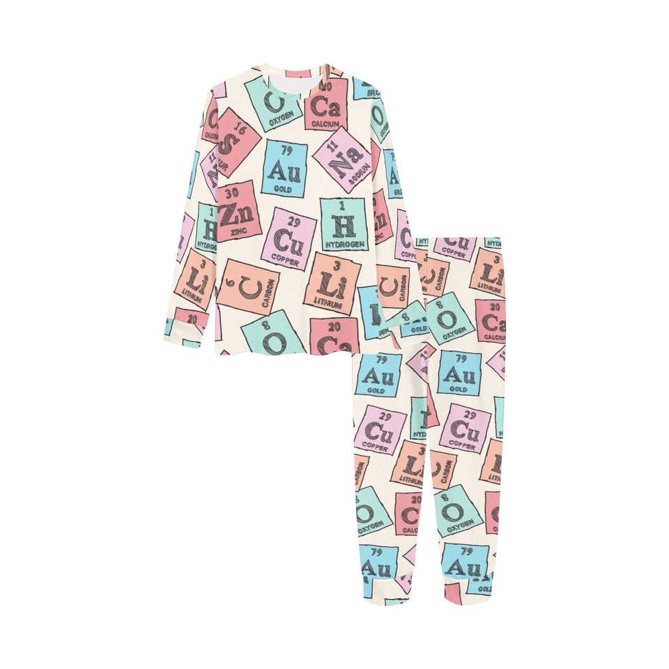 Chemistry Periodic Table Pattern Print Design 02 Kids' Boys' Girls' All Over Print Pajama Set